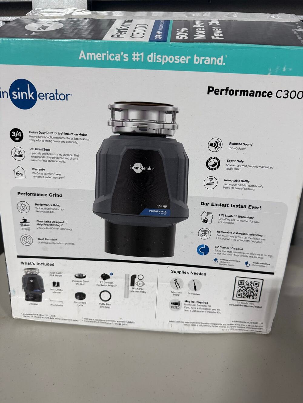 InSinkErator C3000 Performance 0.75HP Garbage Disposer